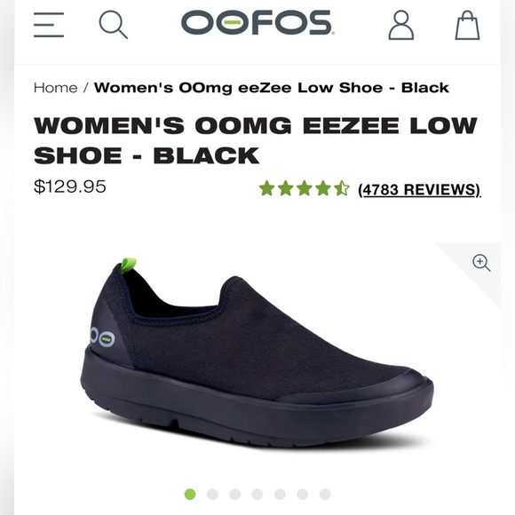 Oofos WOMEN'S OOMG EEZEE LOW
SHOE - BLACK
$129.95 Size 9 - Picture 2 of 7